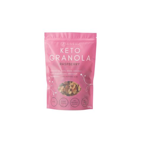 Raspberry keto granola