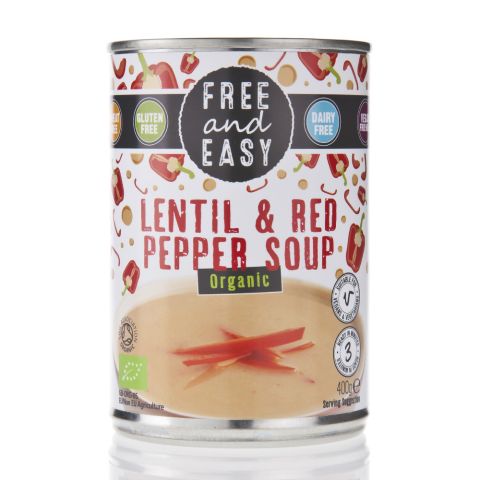 Free & Easy Organic Lentil & Red Pepper Soup (400g)