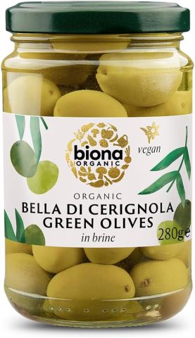 Biona Jumbo Green Bella di Cerignola Olives Org (280g)