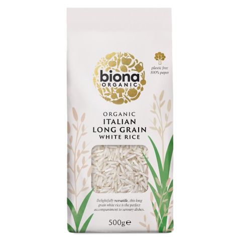 Biona Long Grain Italian White Rice Organic (500g)