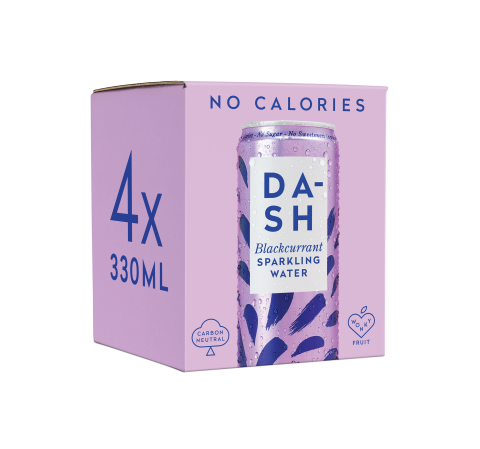 Dash Water Sparkling Blackcurrant Multipack (4x330ml)