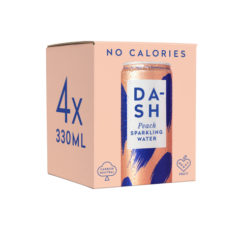 Dash Water Sparkling Peach Multipack (4x330ml)