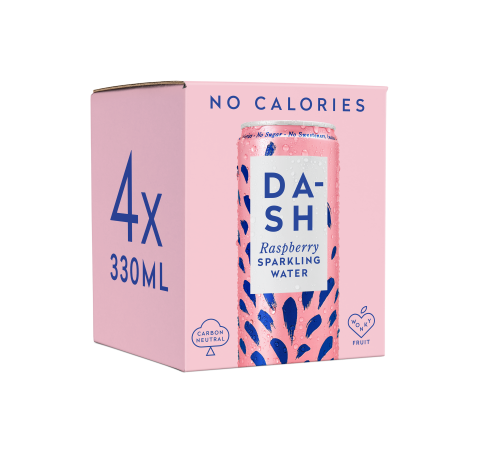 Dash Water Sparkling Raspberry Multipack (4x330ml)