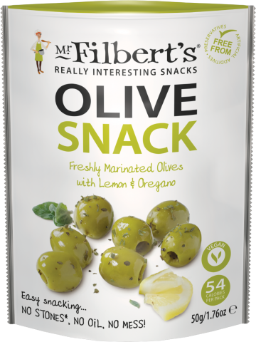 Mr Filberts Green Olives - Lemon & Oregano (50g)