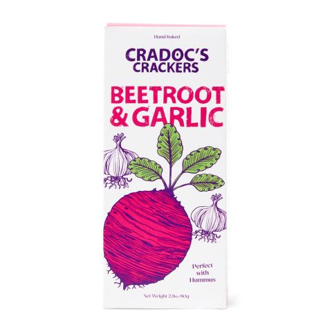 Cradoc's Beetroot & Garlic Crackers (80g)