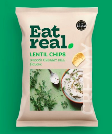Eat Real Lentil Chips Creamy Dill (95g)