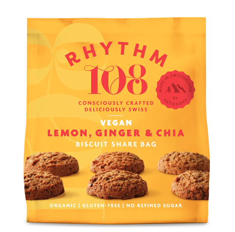 Rhythm 108 Lemon, Ginger & Chia Share Bag (135g)