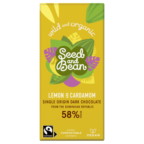 Seed & Bean Dark 58% Lemon & Cardamon FT & Org (75g)