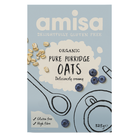 Amisa Organic Pure Porridge Oats - GF (325g)