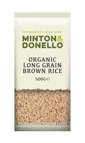 Minton & Donello Organic Long Grain Brown Rice (500g)