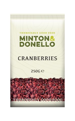 Minton & Donello Dried Soft Cranberries (250g)