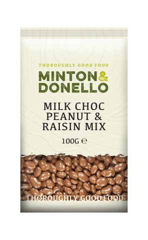 Minton & Donello Milk Choc Peanut & Raisin Mix (100g)