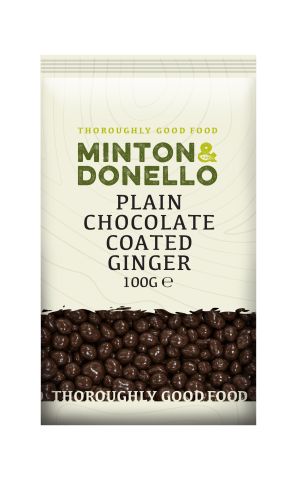 Minton & Donello Plain Chocolate Coated Ginger (100g)
