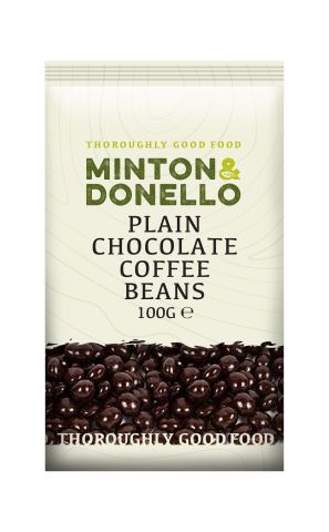 Minton & Donello Plain Chocolate Coffee Beans (100g)