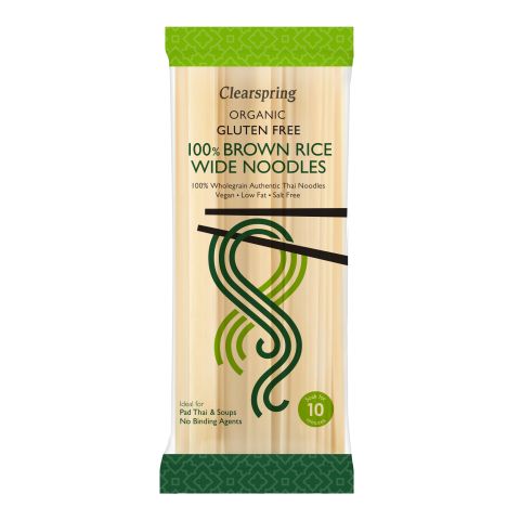 Clearspring Org GF 100% Brown Rice Wide Noodles  (200g)