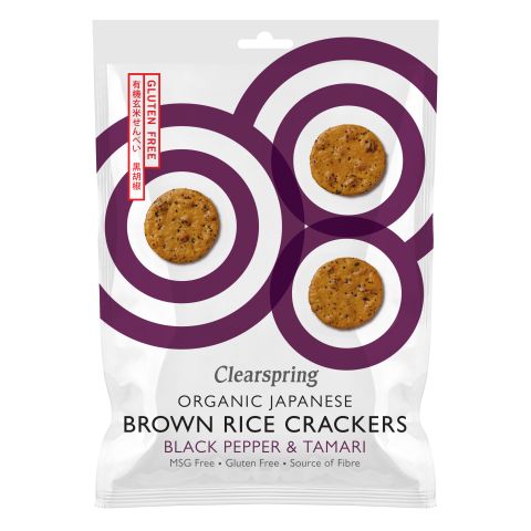 Clearspring Org Jap B/Rice Crackers B/Pepper Tamari (40g)