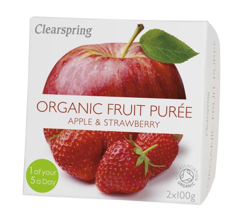 Clearspring Fruit Puree - Apple/Strawberry Org (2x100g)