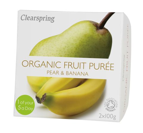 Clearspring Fruit Puree - Pear/ Banana Organic (2x100g)