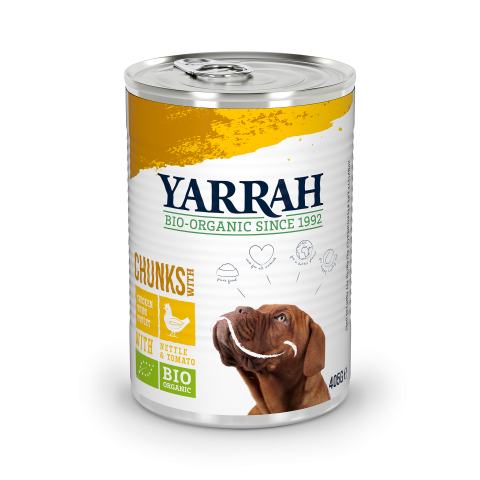 Yarrah Organic dog tin chunks chicken (405g)