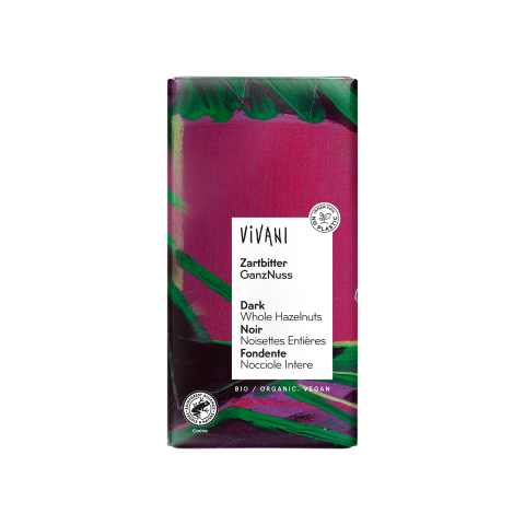Vivani Dark with whole hazelnuts Organic (100g)