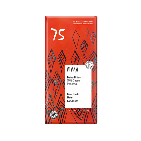 Vivani Fine Dark 75% cocoa + coconut blossom sugar (80g)