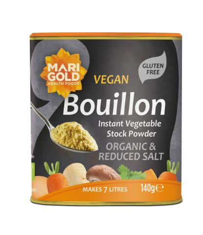 Marigold Organic Less Salt Veg Bouillon Grey (140g)