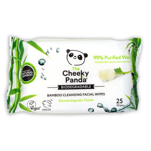 The Cheeky Panda Makeup wipes rose scented (25pc)