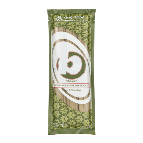 King Soba Organic Brown Rice & Wakame Noodles (250g)