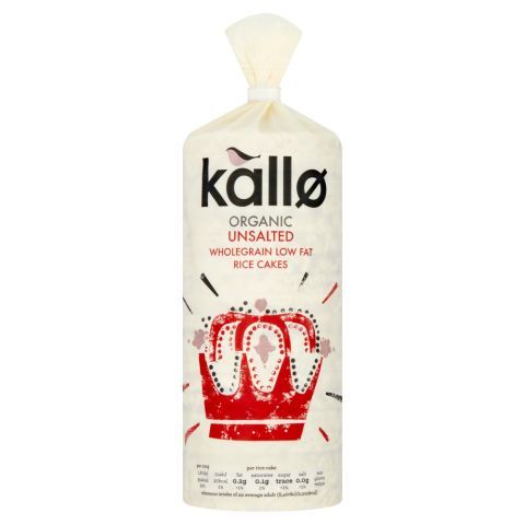 Kallo Organic Unsalted Wholegrain Rice Cakes (130g)