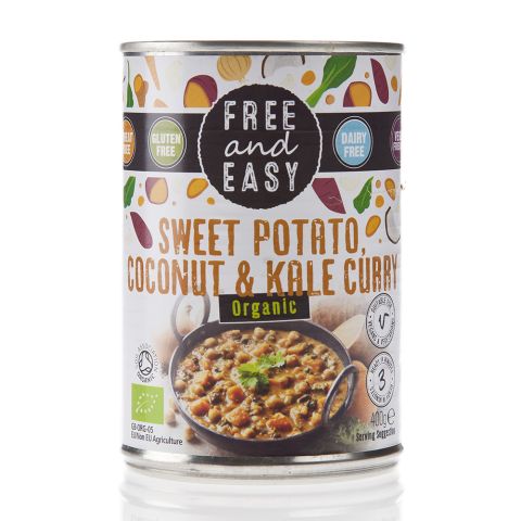 Free & Easy Org Sweet Potato Coconut & Kale Curry (400g)