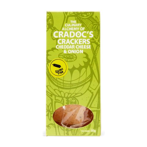 Cradoc's Cheddar & Onion Chutney Crackers (80g)